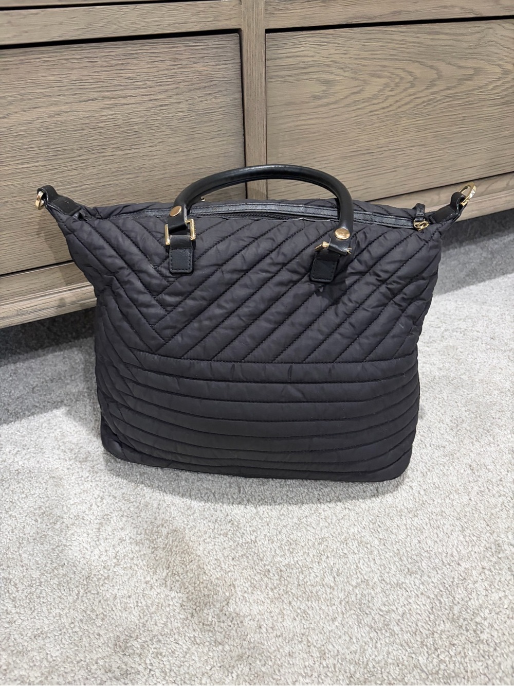 Tory Burch Quilted Tote Bag, Convertible, Women’s Black Crossbody / Shoulder Bag - Picture 3 of 10
